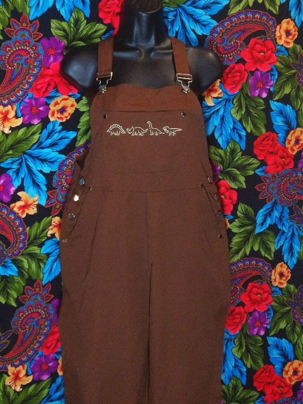WOMENS ROMWE DINOSAUR OVERALLS BAGGY LOOSE TROUSER WOMENS SIZE MEDIUM (M)
